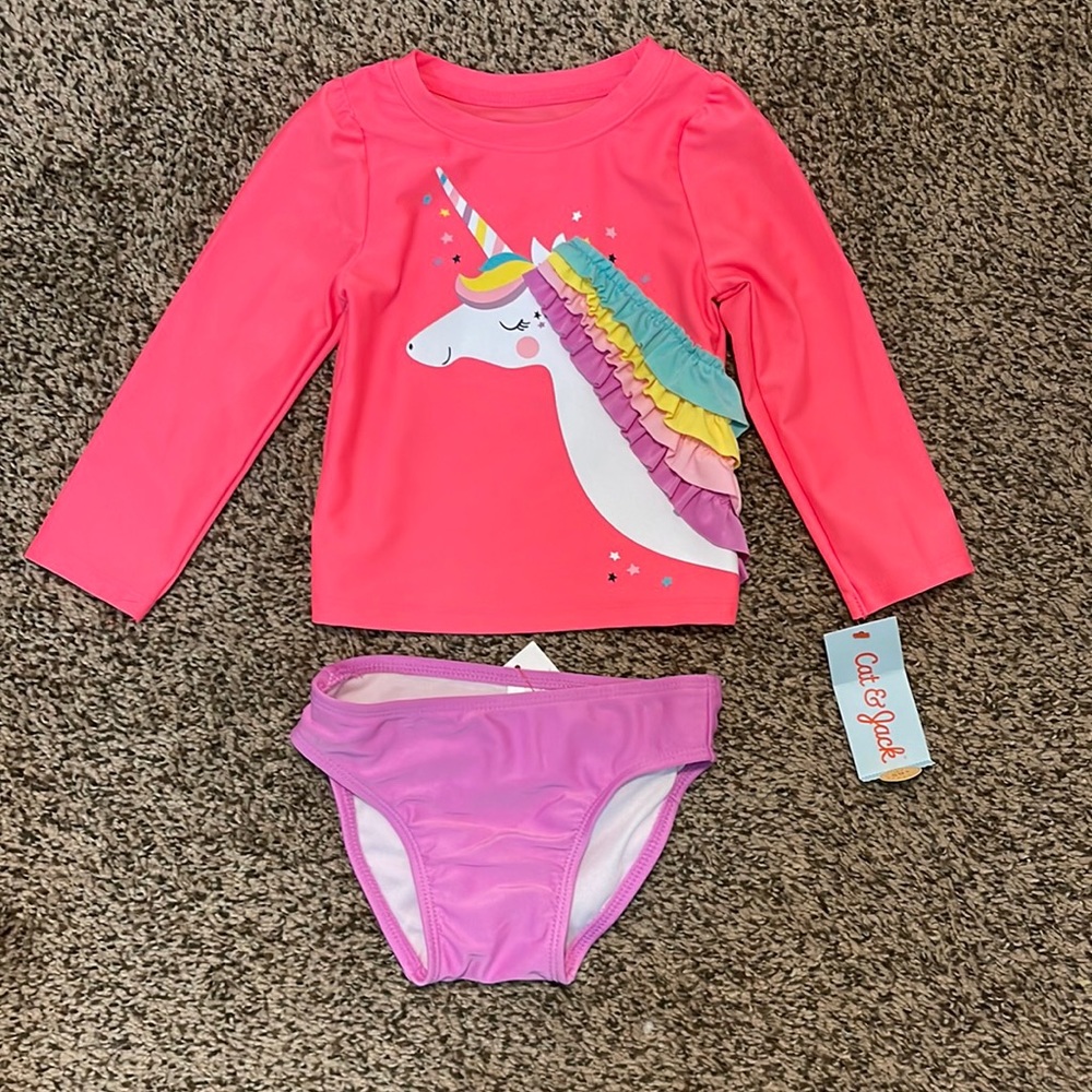 Cat & Jack Girls 2 Piece Swimsuit